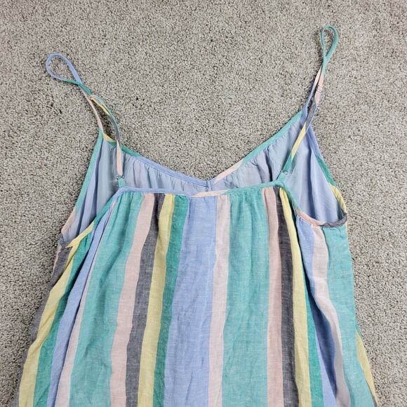 Rails Womens Ari Dress Small Blue Jamaica Stripe Spaghetti Strap V Neck Sundress - Picture 15 of 16